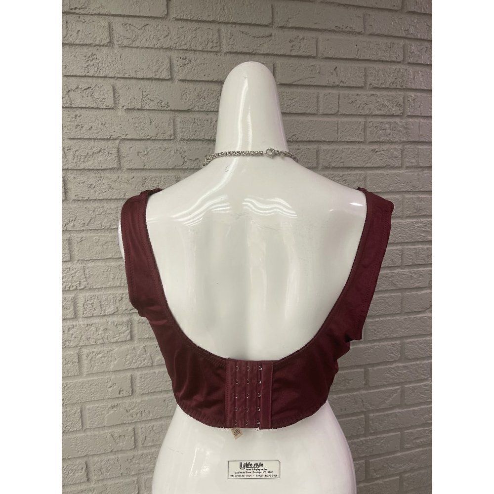 Rhonda Shear Burgandy Lace Pin-Up Bralette Size XL - Picture 6 of 11